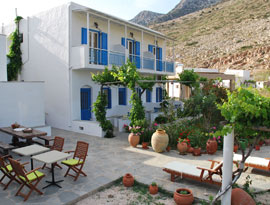 Outdoor area for relaxation at the Hotel Afroditi