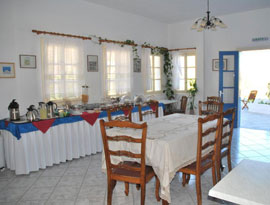 Breakfast area of the Hotel Afroditi