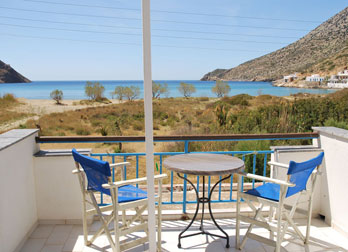 Balcony with sea view at Hotel Afroditi