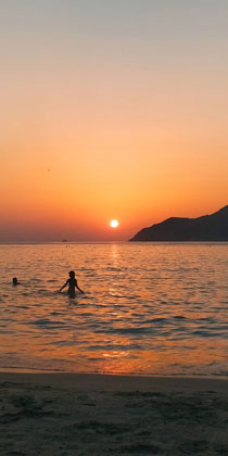 Enchanting colors of the sunset in Kamares Sifnos